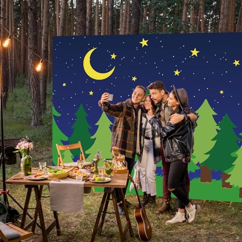 Fondo Fotográfico para Camping Bosque 8x10 ft miniatura 6