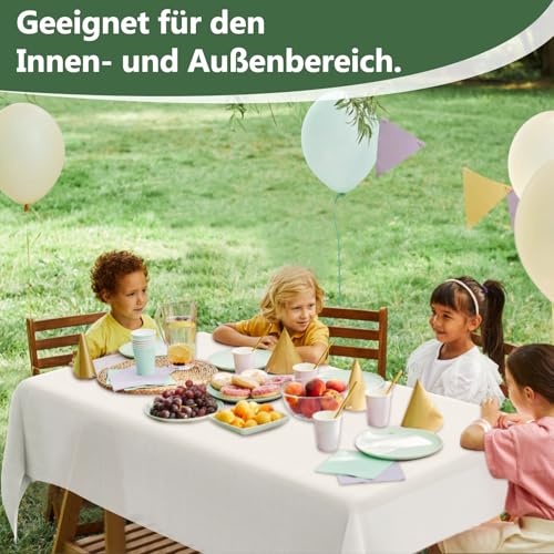 MOKANI Tischdeckenrolle, 1.16 m × 25m, Vliesstoff, Einweg Papiertischdecke Rolle, Tischdecke Bierzeltgarnitur, abwaschbare Tischdecke Geeignet für Party, Geburtstag, Hochzeit, Weiß