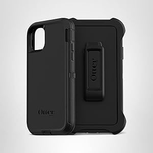 OtterBox iPhone 11 Defender Series Case - Black, Rugged & Durable, with Port Protection, Includes Holster Clip Kickstand