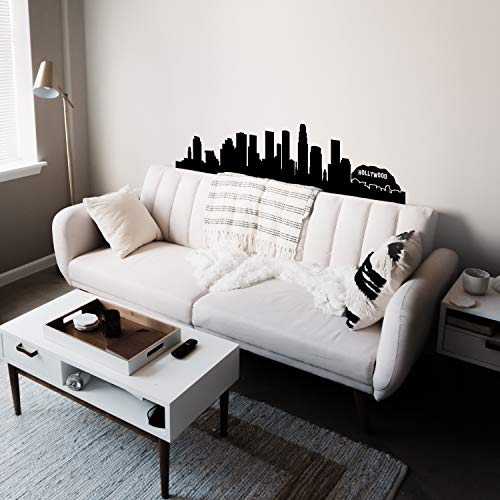 Vinyl Wall Art Decal - Los Angeles Skyline - 16" X 65" - Unique Modern California American Usa West Coast City Home Bedroom Living Room Store Shop Mural Indoor Outdoor Silhouette Adhesive Decor #TOP1