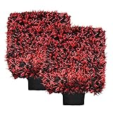 JNXIJ 2 PCS Car Wash Mitts, 8×10 Inches Lint-Free & Scratch-Free Microfiber Cleaning Gloves, Ultra Absorbent Washing Glove Detailing Wash Mitt for Sedan Truck SUV, Car Accessories (Red & Black)