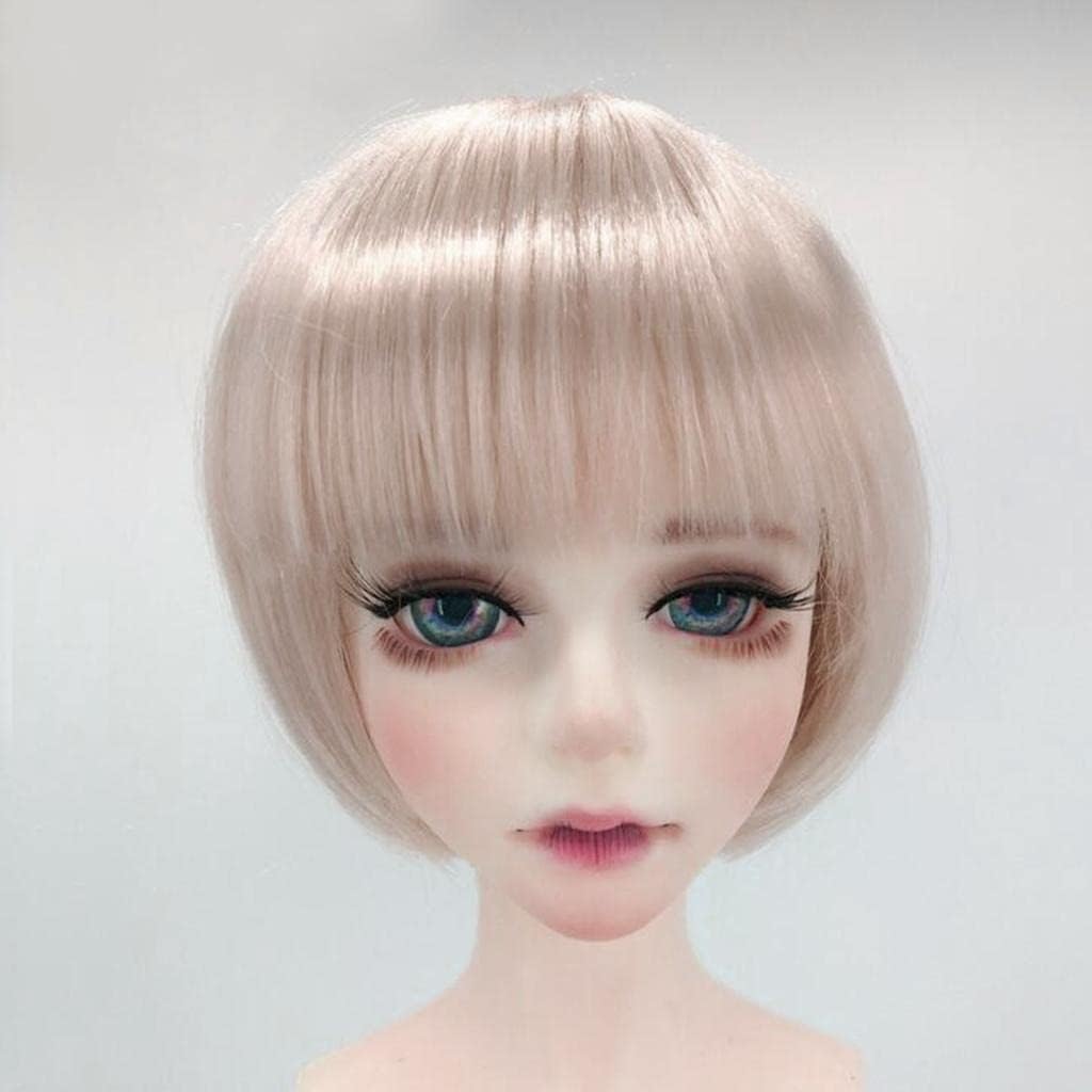Artificial Imitation Mohair Wig for 1/6 Dolls, Doll Bangs Short Hairpiece, Fashion Doll Hair for DIY, Lifelike and Soft Texture, for Doll Making and Repair, Fits 16-17cm Doll
