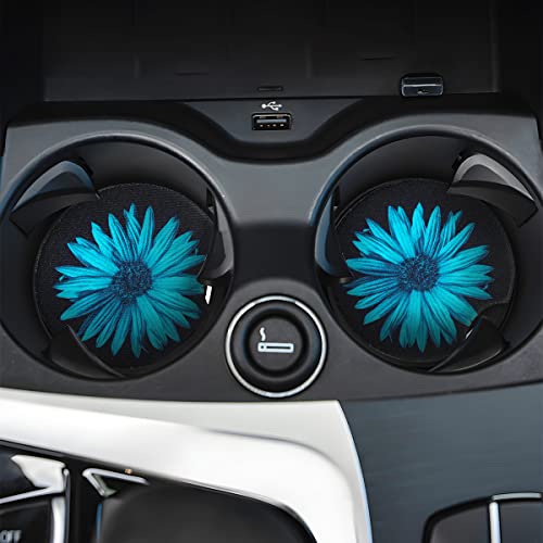 Moly Magnolia 2 Pack Car Coasters for Drinks Absorbent - 2.75 Inch Cute Car Cup Holder Coasters for Women, Removable Cup Holder Coaster for Women Girls, Car Interior Accessories (Style A)