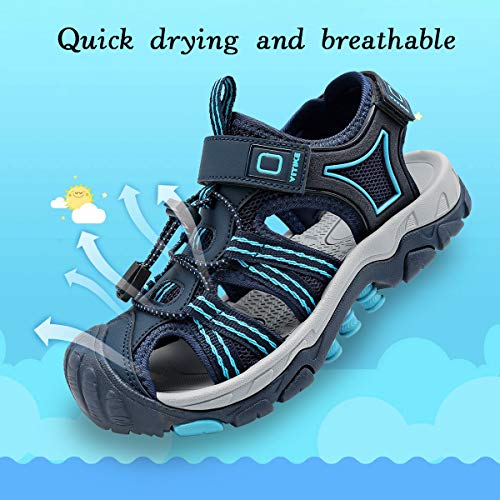 Vituofly Kids Sandals Boys Outdoor Hiking Sports Sandal Girls Pool Beach Shoes Summer Water Shoe Sneakers For Big Kid Size 3 Blue #TOP1