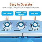 Pyle Portable 2-in-1 Washing Machine&Spin-Dryer-Convenient Top-Loading Easy Access,Energy&Water Efficient Design,Ideal for Smaller Loads-No Special Parts or Plumbing Required-2 FT Drainage Hose - Image 3