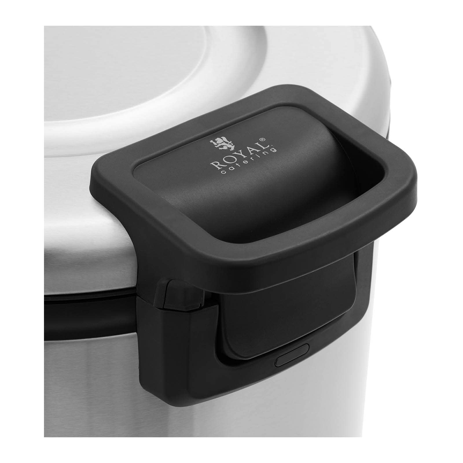 Royal Catering RCRK-2S - Scalda riso elettrico, 26 l, 110 W, con rivestimento antiaderente, Ø 380 mm, con cucchiaio di riso