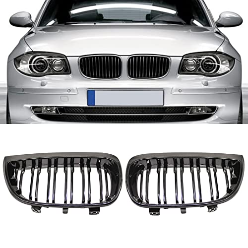 Grilles de sport noir brillant double latte pour BMW E87 en ville