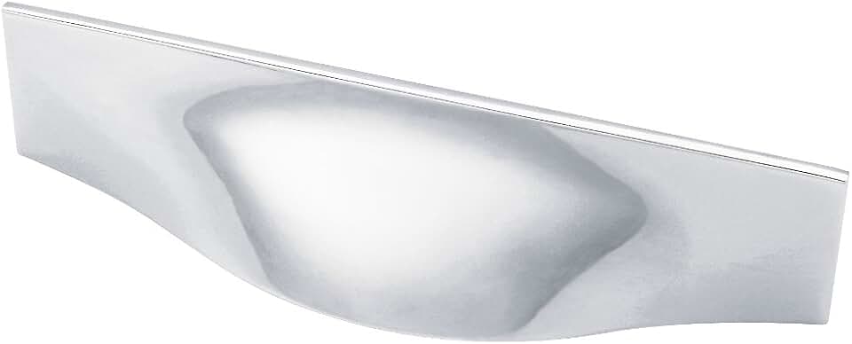Liberty PN1255-PC-C 96mm C-C Waterfall Kitchen or Furniture Cabinet Hardware Drawer Handle Cup Pull, Polished Chrome