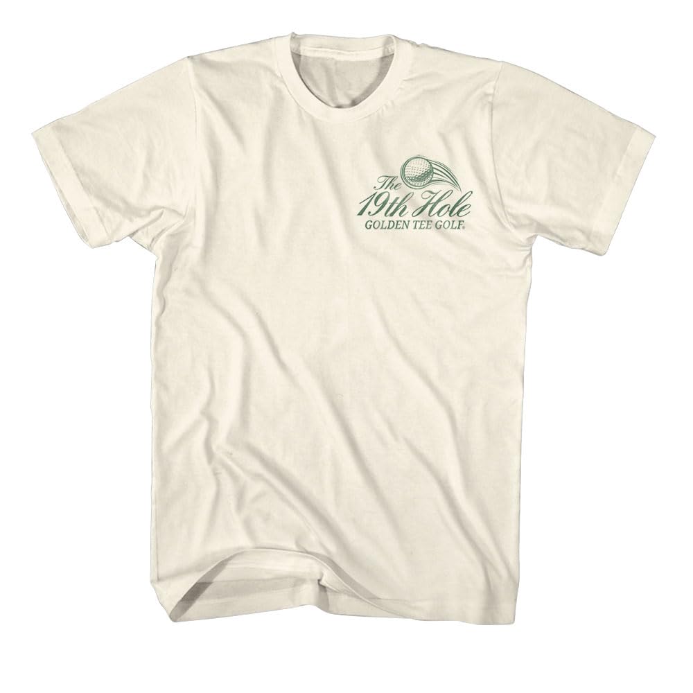 Golden Tee T Shirt 19th Hole Front & Back Print Adult Natural 80s Arcade-Style Video Game Graphic Tees