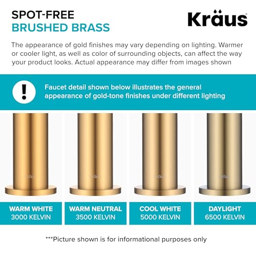 KRAUS Oletto Single Handle Pull Down Kitchen Faucet with QuickDock Top Mount Installation Assembly in Spot-Free Brushed Brass, KPF-2620BB by Kraus - Image 6