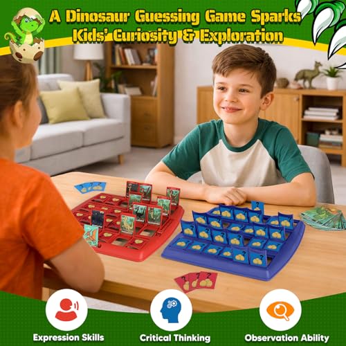 Garybank Guess Dinosaur Who Am I Games for Kids, 24 Educational Dino Cards with Facts & Inspiration, Dinosaur Learning Toys for Developing Critical Thinking and Speech Therapy, Age 6 and Up - Image 4