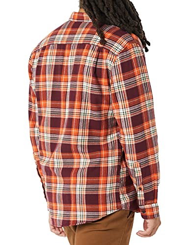 Image of Amazon Essentials Men's Regular Fit Long-Sleeve Flannel Shirt, Soft Brushed Cotton, Lightweight yet Warm