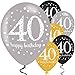 Produktbild Feste Feiern Luftballon Deko 40. Geburtstag | 6 Teile Zahlenballon Ballon Gold Schwarz Silber metallic Helium Party Set Happy Birthday 40 Jubiläum