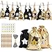 Herefun 24Pcs Bolsa Regalo Navidad, Calendario Adviento Bolsa de Regalo Bolsa para Calendario de Adviento con 24 Pegatinas Navidad Decoración para el Hogar Tienda, Fiesta de Navidad