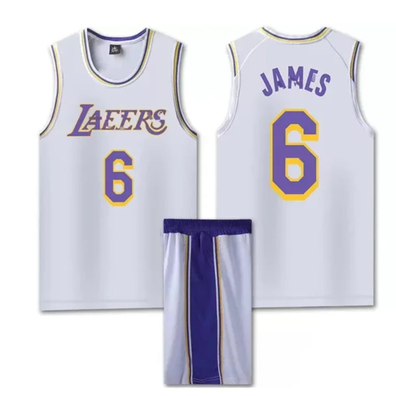 Excel SportsBasketball Jersey No #6 Lebron Sports Basketball Sleeveless Suit, 2-Piece Basketball Performance Tank Top Set Basketball Kids Jersey Vest Shirt+Short.