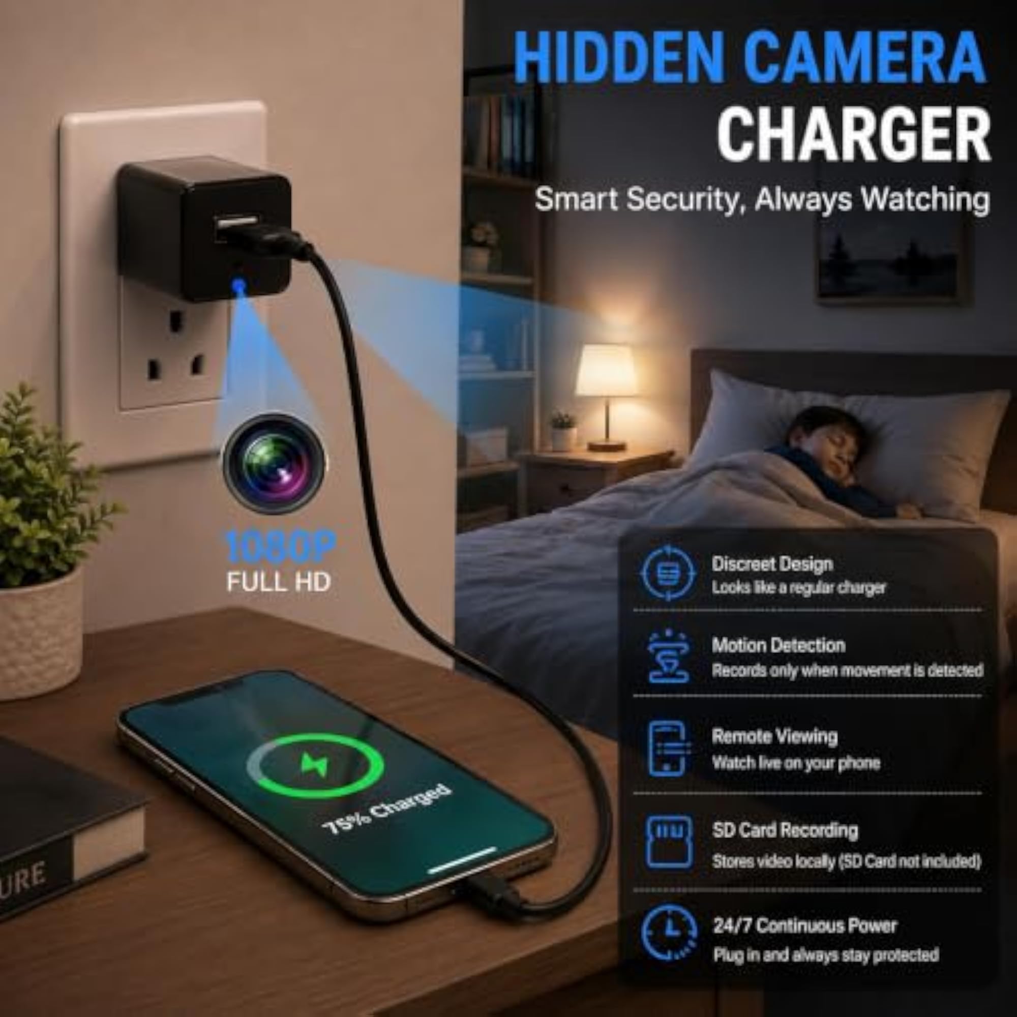 USB Charger Camera 1080P HD Spy