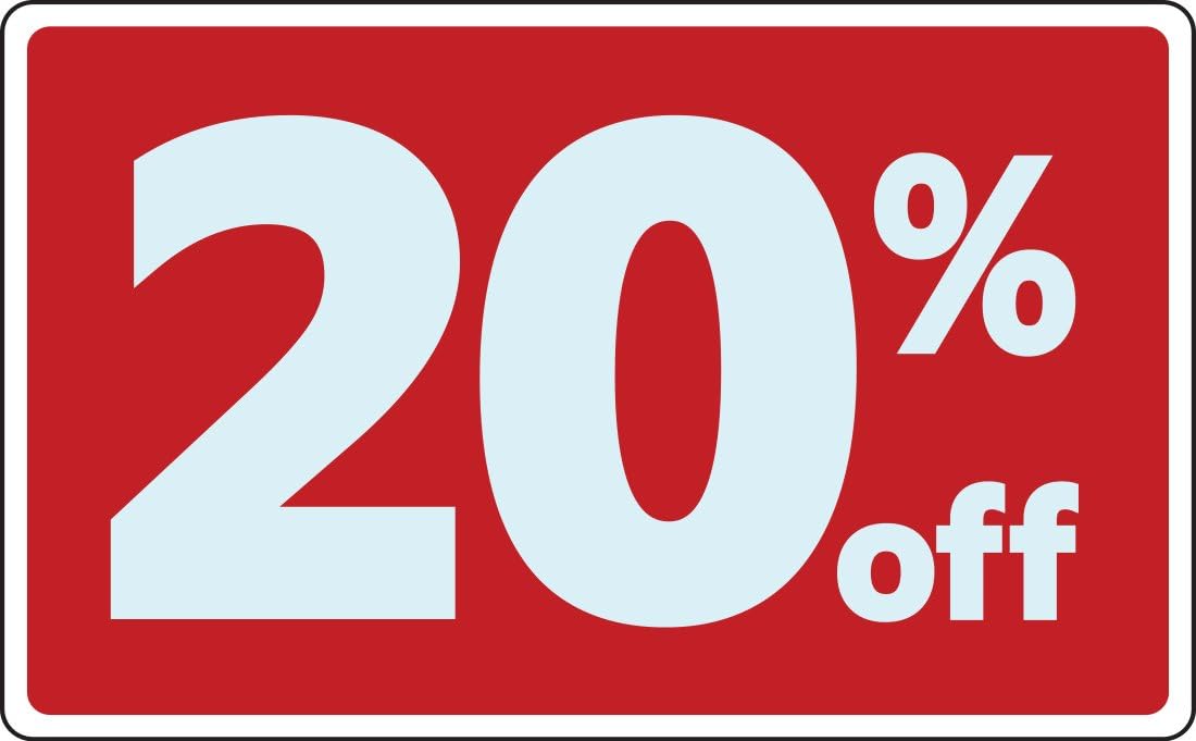 Sale 20% Percent off Business Sign Retail Store Discount Promotion Message