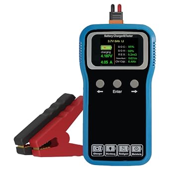 6V 12V Battery Tester Charger Maintainer Discharger Combined for 3.2v to 16v Lead Acid Lithium-ion LiFePO4 NiMh NiCd Battery Up to 100Ah