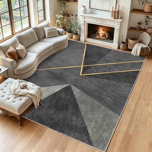 Tapis de salon lavable en machine avec dossier antidérapant sécurisé