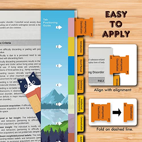 2022 Dsm-5-Tr Tabs And Dsm-5 Index Tabs, Color-Coded And Laminated Tabs With Bookmark And Alignment Guide, Works For The Latest Dsm-V-Tr 2022 Version, 4 Blank Tabs Included (Color-Coded) #TOP4