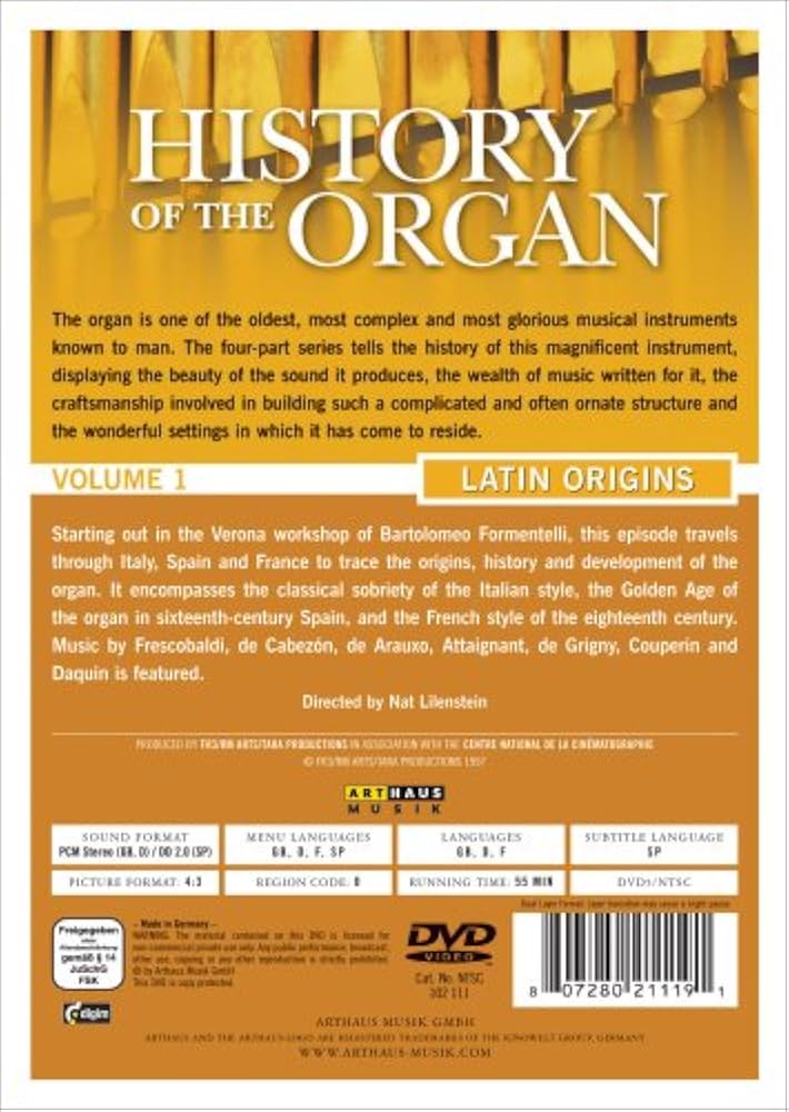 Amazon.com: History of the Organ, Vol. 1: Latin Origins : Nat