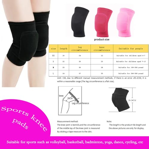 Anti slip sponge, soft and breathable men's, women's, girls black knee pads suitable for sports scenes such as volleyball, football, dance, yoga, wrestling, running, cycling, etc (Black, Small) by xingjieyun - Image 3