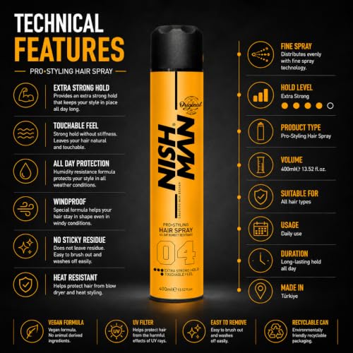 Nisman Hair Styling Spray Extrahold 04 400 ml miniatura 3