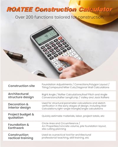 Image of ROATEE Construction Calculator Silver Industrial & Scientific Engineering Calculator for Contractor