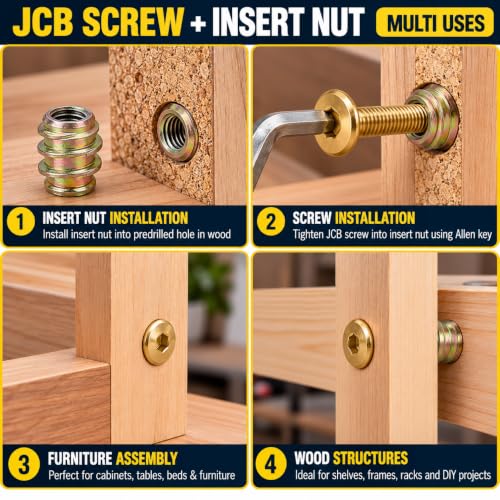 Image of By VP INDUSTRIES (Combo - 10) M6x50 Allen JCB Screw Thread Nut
