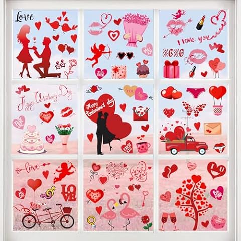 Stickers de fenêtre BETESSIN Saint Valentin Cover