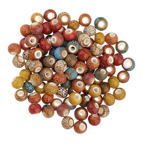 Jili Online 100 Pieces Vintage Style Round Ceramic Loose Beads Spacer Bead For Diy Materials 7# #TOP4