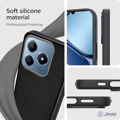 Image of Jkobi Back Cover Case for Realme C63 (Textured Grip Design | Camera Protection | Slim and Light Weight | Soft Touch and Feel | Black)