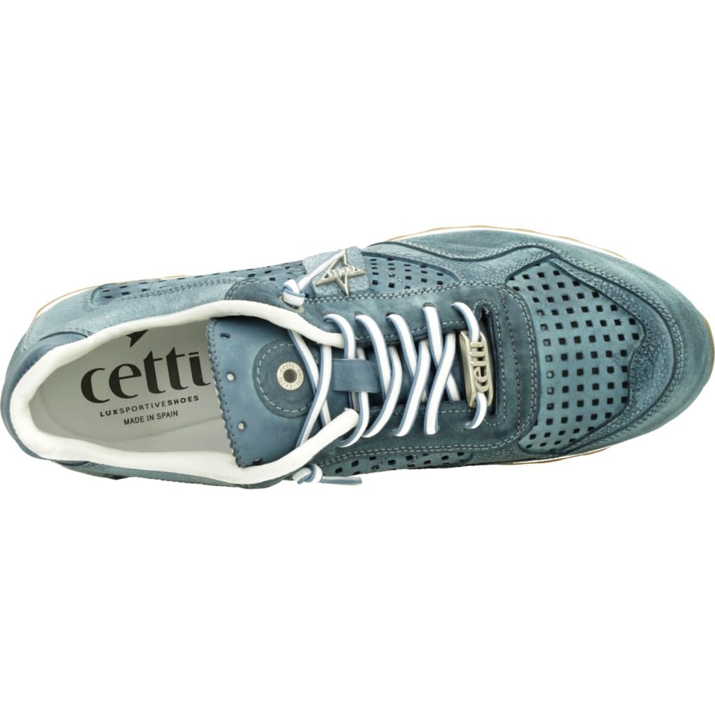 Cetti Confortable Y Elegante Baskets Homme 848 Cuir PERFORADA Indigo