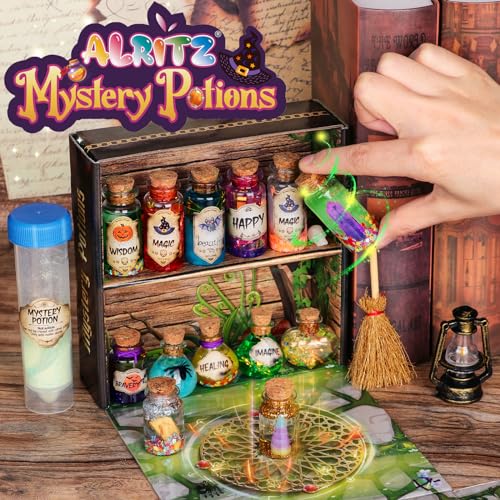 Alritz-Mystery-Potions-Kit-for-Kids-20-Magic-Mix-Witch-Potion-Bottles-Happy-Decorations-Ornaments-Pumpkin-Table-Craft-Toys-Gift-for-Boys-Girls-Age-6-7-8-9-10-11-Indoor-Outdoor-Christmas-Party-Decor
