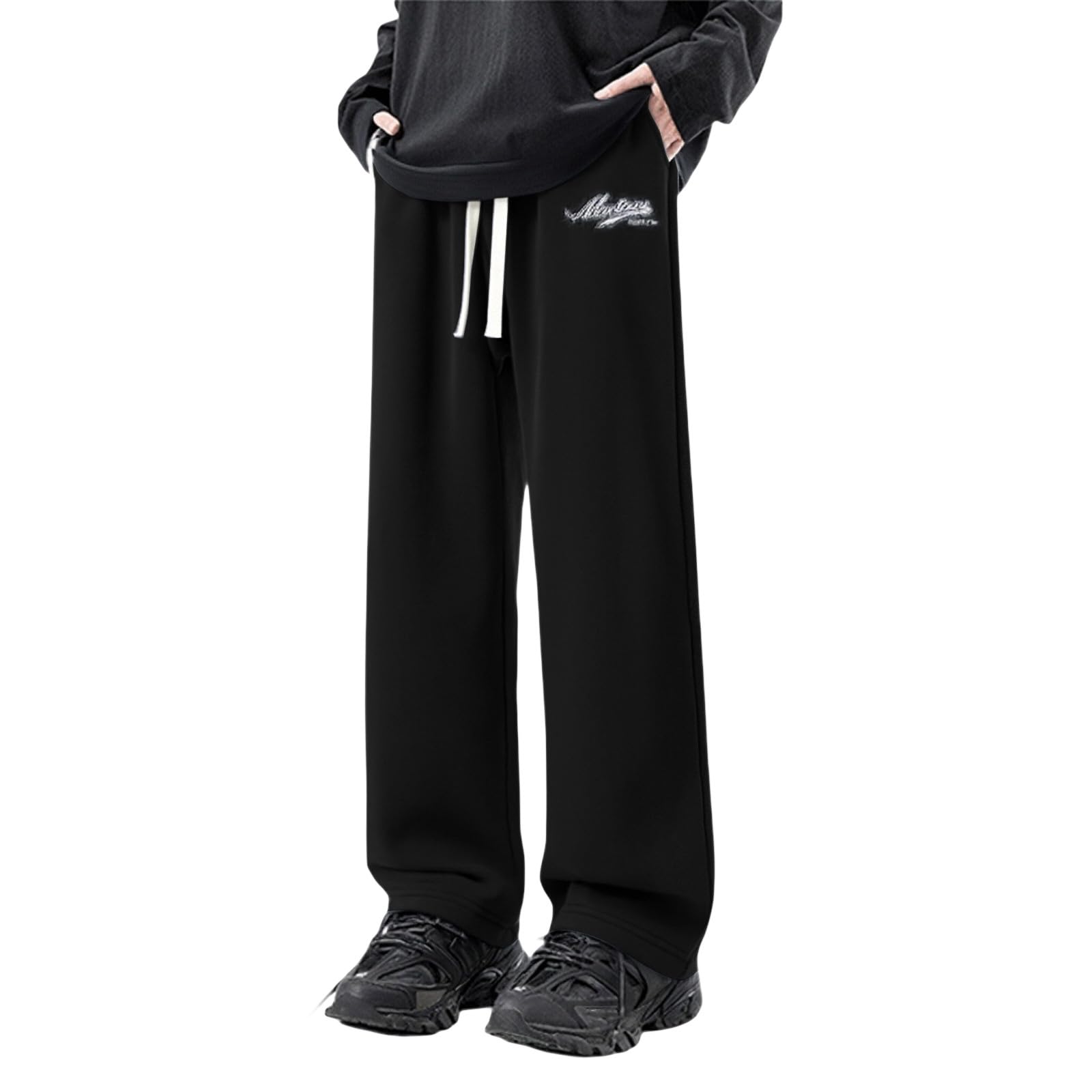 Freizeit-Fleecehose für Herren, Locker Geschnitten, Gerades Bein Haushose Herren Baumwolle Polyester Jogginghose Jogging Hose Arbeitshosen Stretch Dschungelcamp Hose