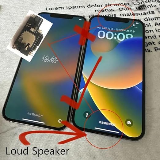 Generic iPhone 12 Pro Max Loud Speaker Replacement, Black, Round, Indoor, 1 Count, Micro USB, Audio Transmission, 1 Pin, Speaker Cable, Compatible with iPhone 12 Pro Max