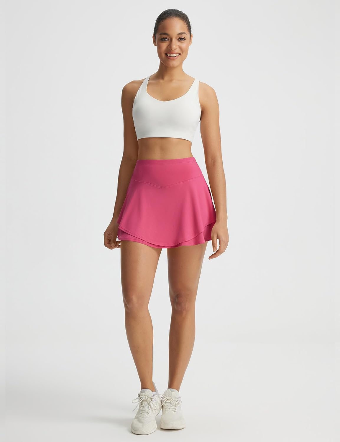 baleaf Women's Pleated Tennis Skirts Double Ruffle Mini Skorts with 2 Pockets Shorts High Waisted Tummy Control Athletic Golf - Image 6