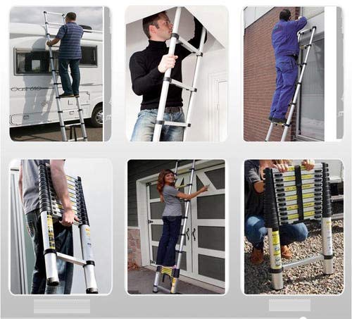 QUALIS Portable & Compact Aluminium Telescopic Ladder For Home And Outdoor Use| Foldable Extension Multipurpose Step Ladder With Safety Lock - View #7