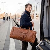 SID & VAIN Duża torba weekendowa z prawdziwej skóry – torba sportowa Yale 53 cm wielkości - torba podróżna bagaż podręczny torba męska z paskiem na ramię - skórzana torba męska, brązowa, ręcznie