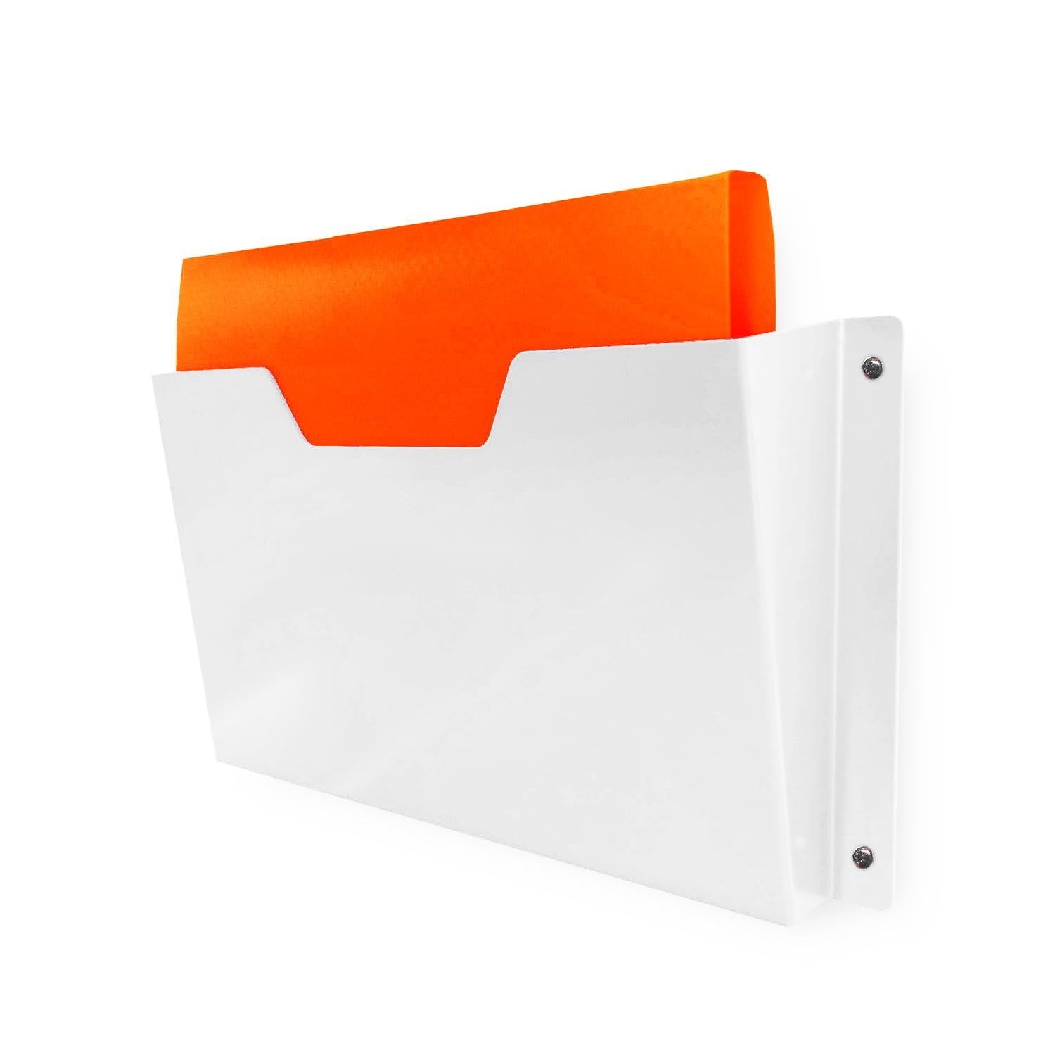 Megamaxx White Uk Wall Mount A4 File Holder – Steel Folder & Document Organiser – Slanted Design For First Aid & Safety Use – Heavy Duty Uk Made Bracket