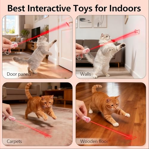Jouet interactif portable pour chat Walfront anti-ennui avec 5 modes réglables - 4