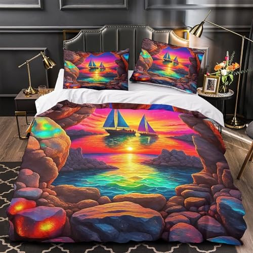Voilier ensemble de lit 200x200 microfibre avec housses d'oreillers