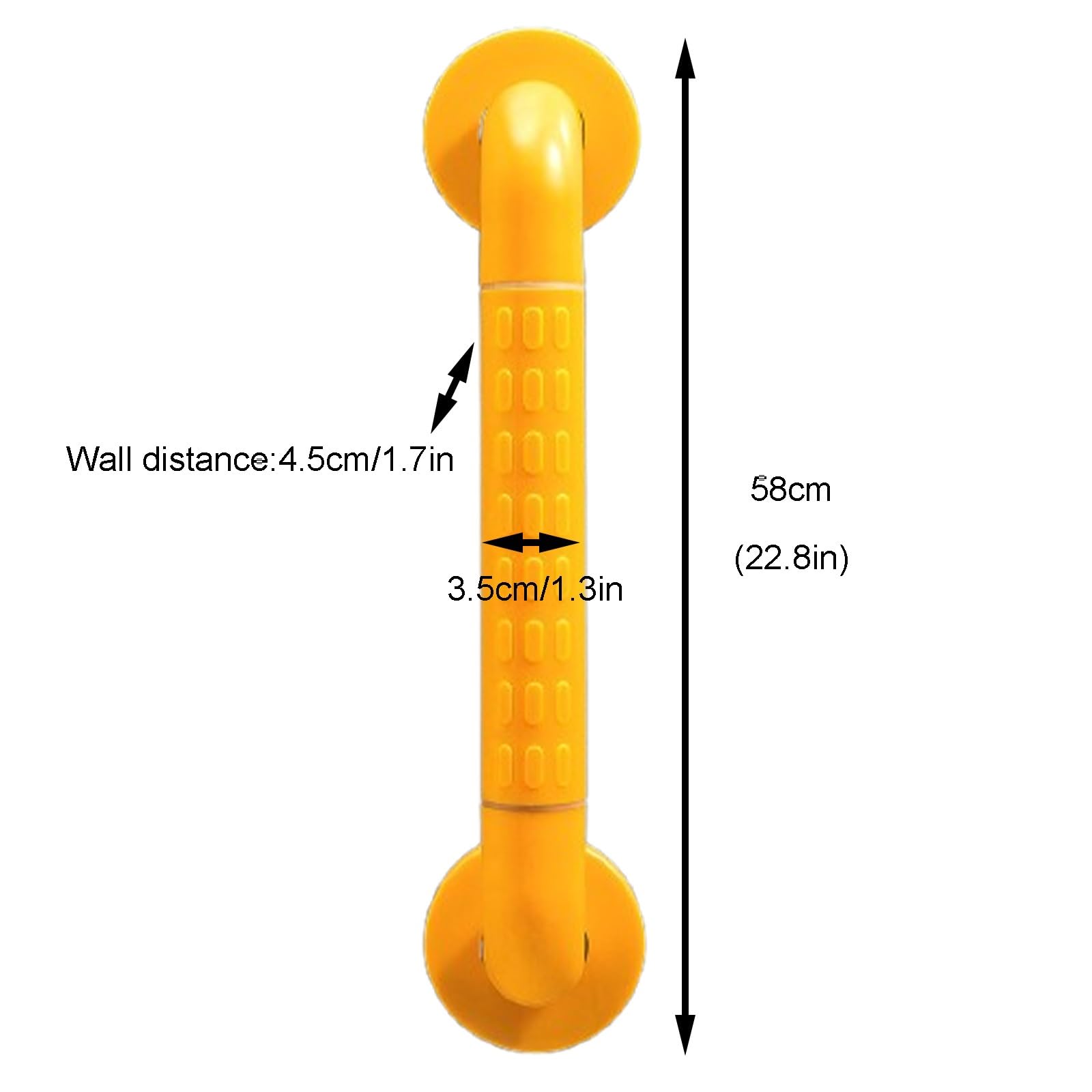 Barra De Apoyo para Ducha De Alta Resistencia (soporta Hasta 200 Kg / 440 Lbs), Fabricada En Acero Inoxidable SUS304 con Montaje Oculto(White,58cm)