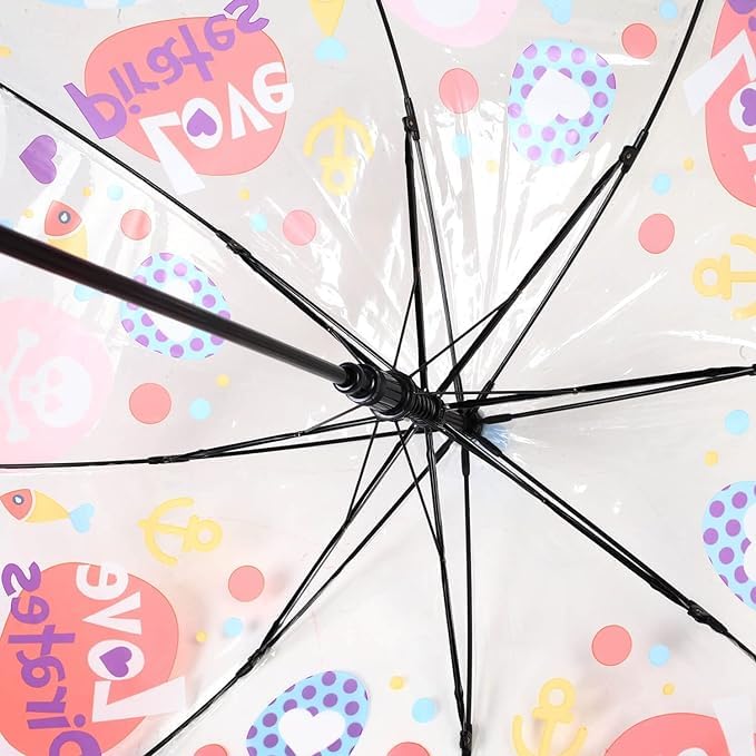 Image of Rainbow Smiling Sun Umbrellas Children Magic Cloud Transparent, See through Dome Umbrella for Children, Umbrella for Girls and Boys, Umbrella for Kids