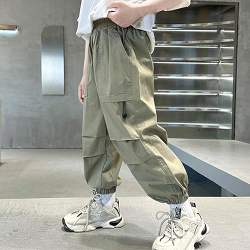 Boys Cargo Pants Fall Fashion Elastic Waist Baggy Harem Joggers Lightweight Casual Athletic Hiking Outdoor Sweatpants4