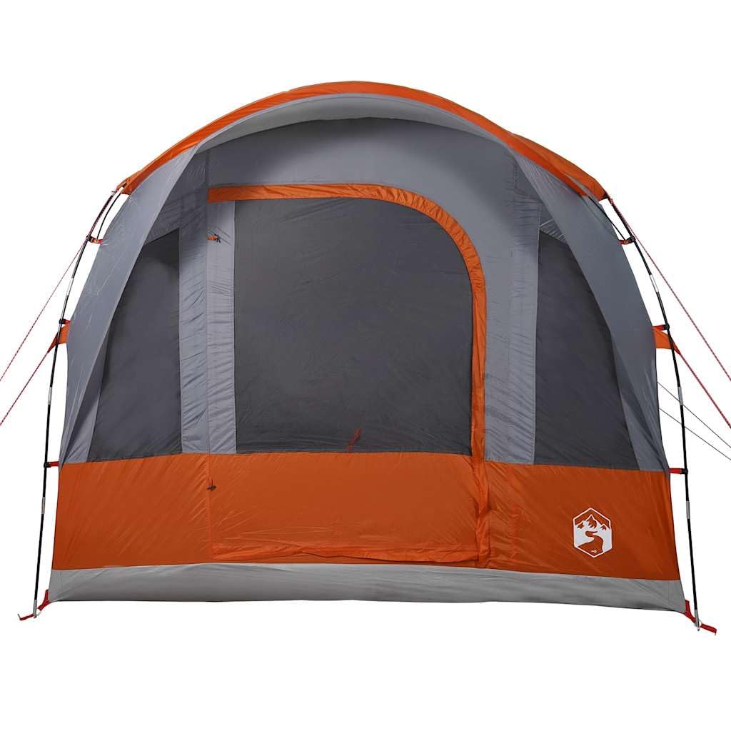 Tente Tunnel Camping 3 Personnes Gris Orange imperméable avec Double Toit, spacieuse ventilée pour randonnée et Voyage, Facile à Monter, résistante au Vent aux Insectes, 400x260x205 8. 7 kg