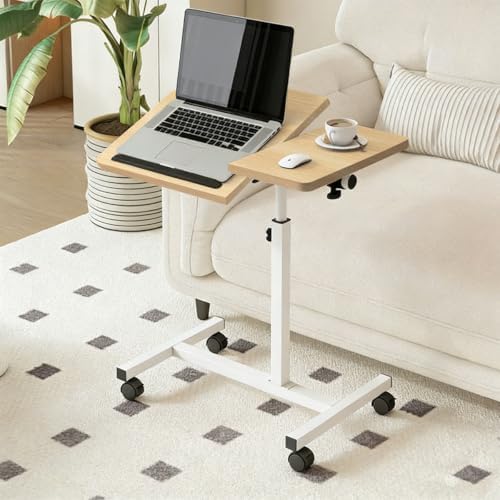 Mesa ajustável dobrável, mesa de notebook lateral com ajuste de a...