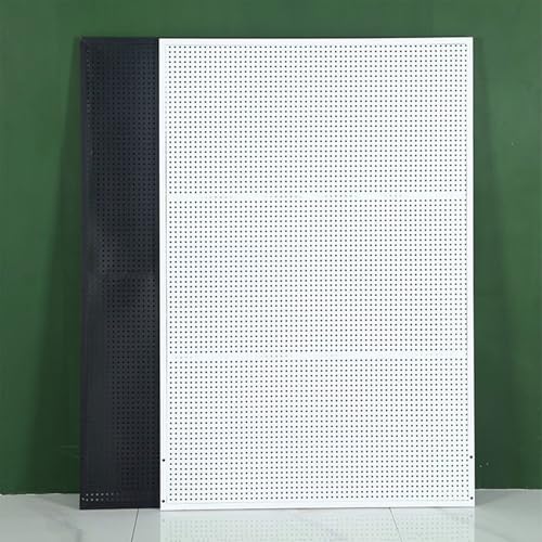 Generico Perforowane panele do organizowania ścian. Stojak na meble metalowe z perforowanymi panelami, wolnostojący organizer z perforowanymi panelami, system przechowywania z 20 haczykami do sklepów
