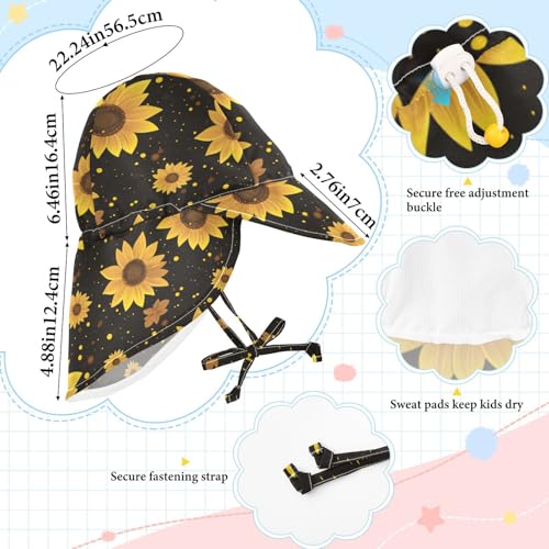 Kids Sun Hats Baby Boys' Caps Baby Girls' UPF 50 Neck Flap Beach Essentials4