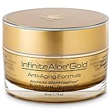 InfiniteAloe Gold Anti-Aging Formula réparneu - Face, Eye and Neck Cream made with Organic Aloe Vera as First Ingredient and Packed with High Power Anti-Aging Ingredients For Fine Lines, Wrinkles and Age Spots. Packaging Design May Vary. (1) 1.7oz